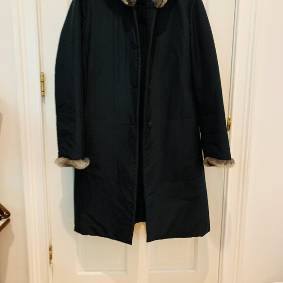 Cinzia Rocca Womens Top Over Coat, Sz 44 IT/ 8 US, Made In Italy Rabbit Fur - Picture 4 of 16